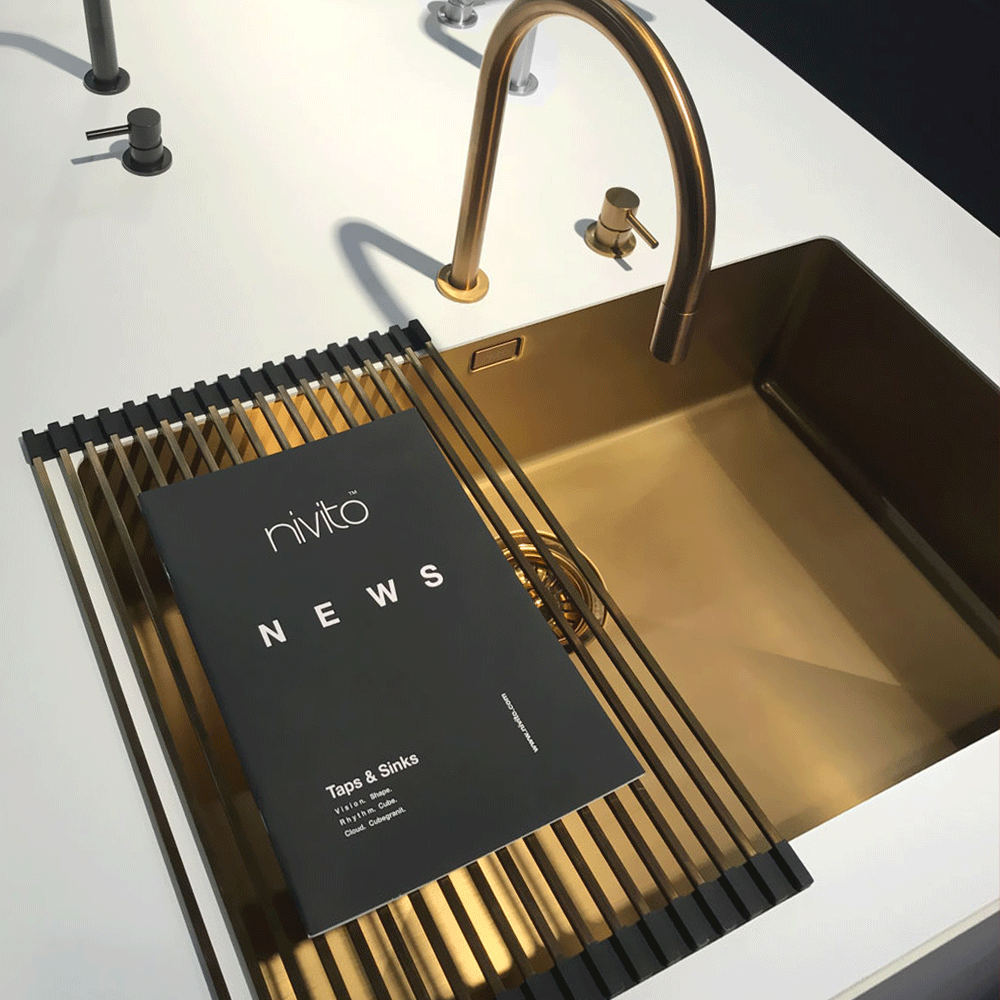 Brass/Gold Kitchen Sink - Nivito CU-700-BB