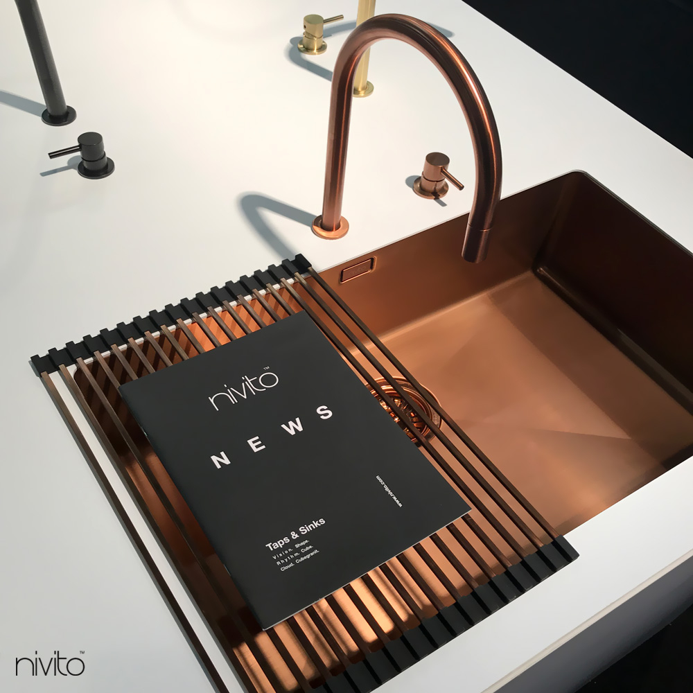 Copper Kitchen Mixer Tap Pullout hose / Seperated Body/Pipe - Nivito RH-150-VI