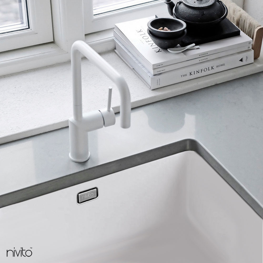 White Kitchen Tap - Nivito RH-330