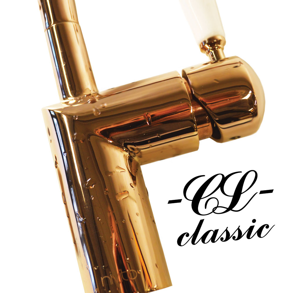 Copper Mixer Tap - Nivito CL-170 White Porcelain handle