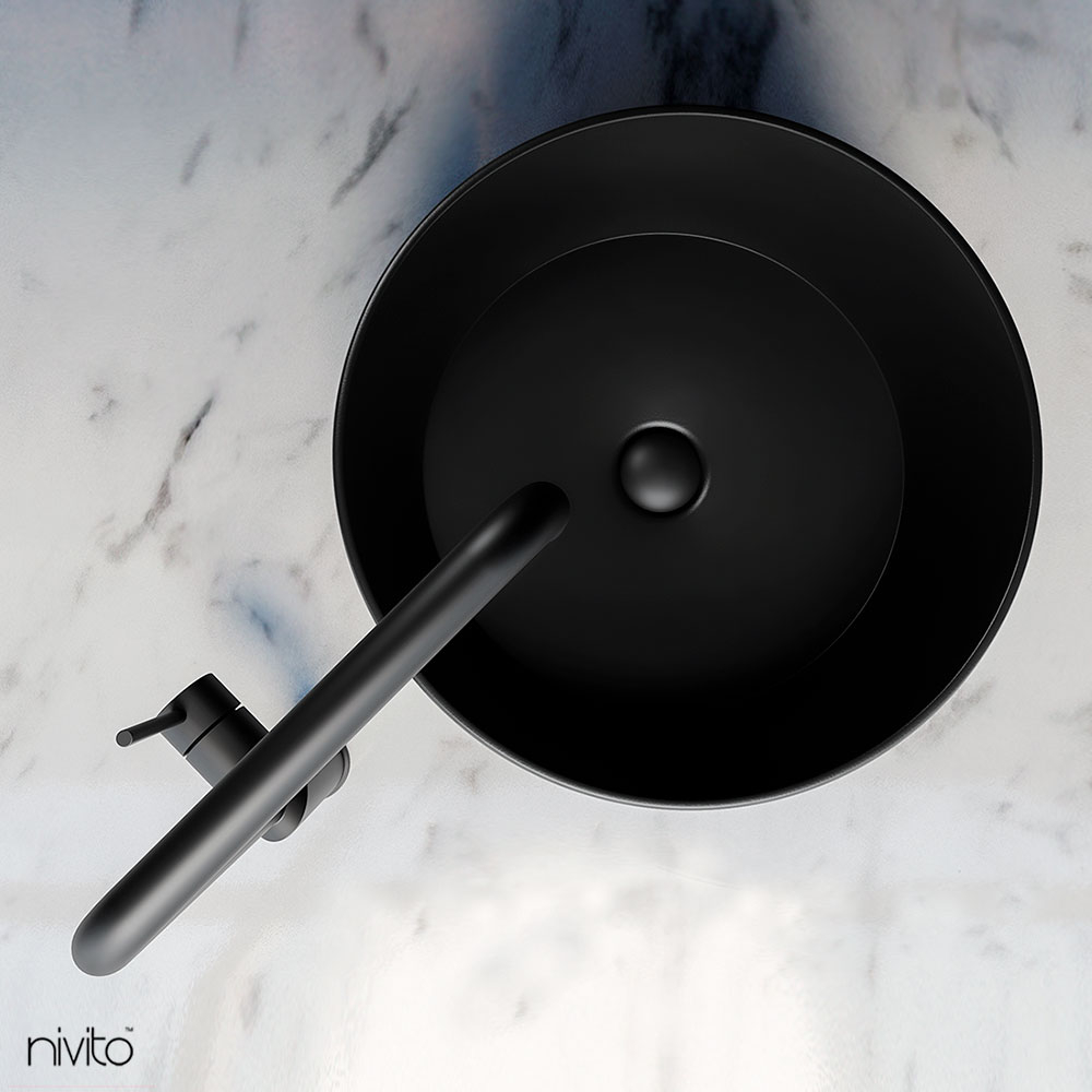 Black Bathroom Sink - Nivito MO-365-BL