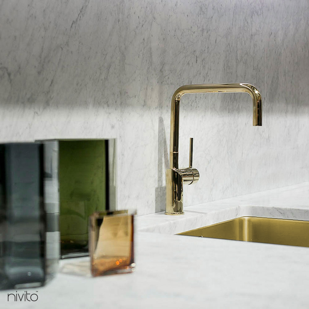 Brass/Gold Kitchen Sink Mixer Tap - Nivito RH-360