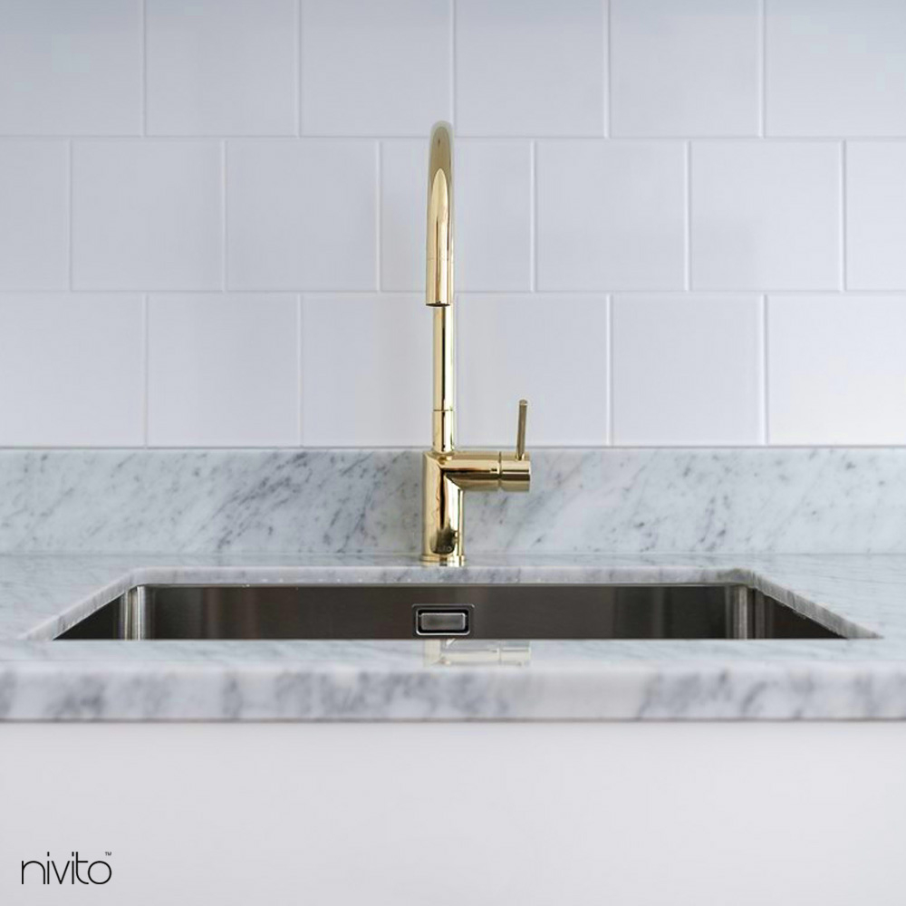 Brass/Gold Kitchen Mixer Tap - Nivito RH-160