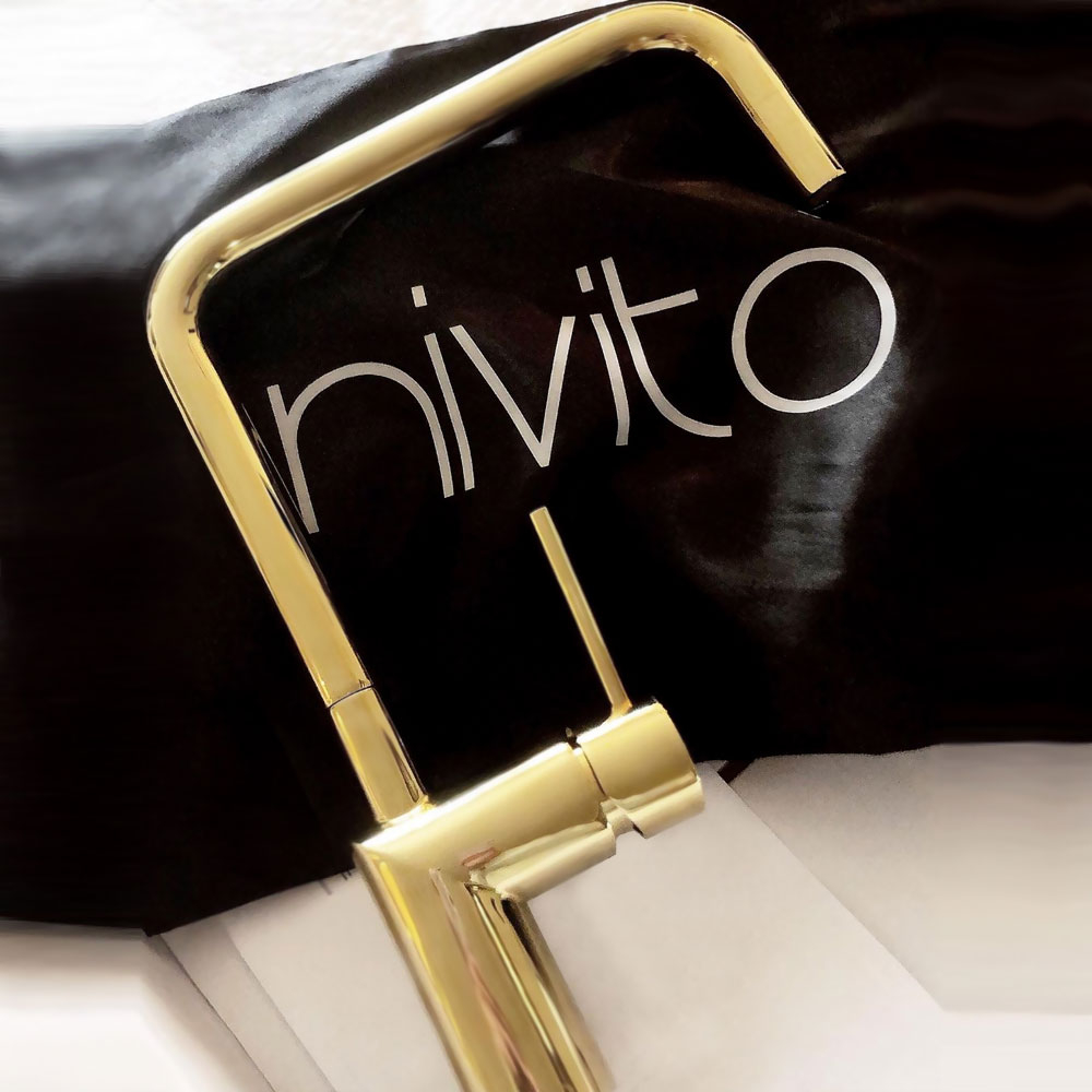 Brass/Gold Kitchen Mixer Tap - Nivito RH-360