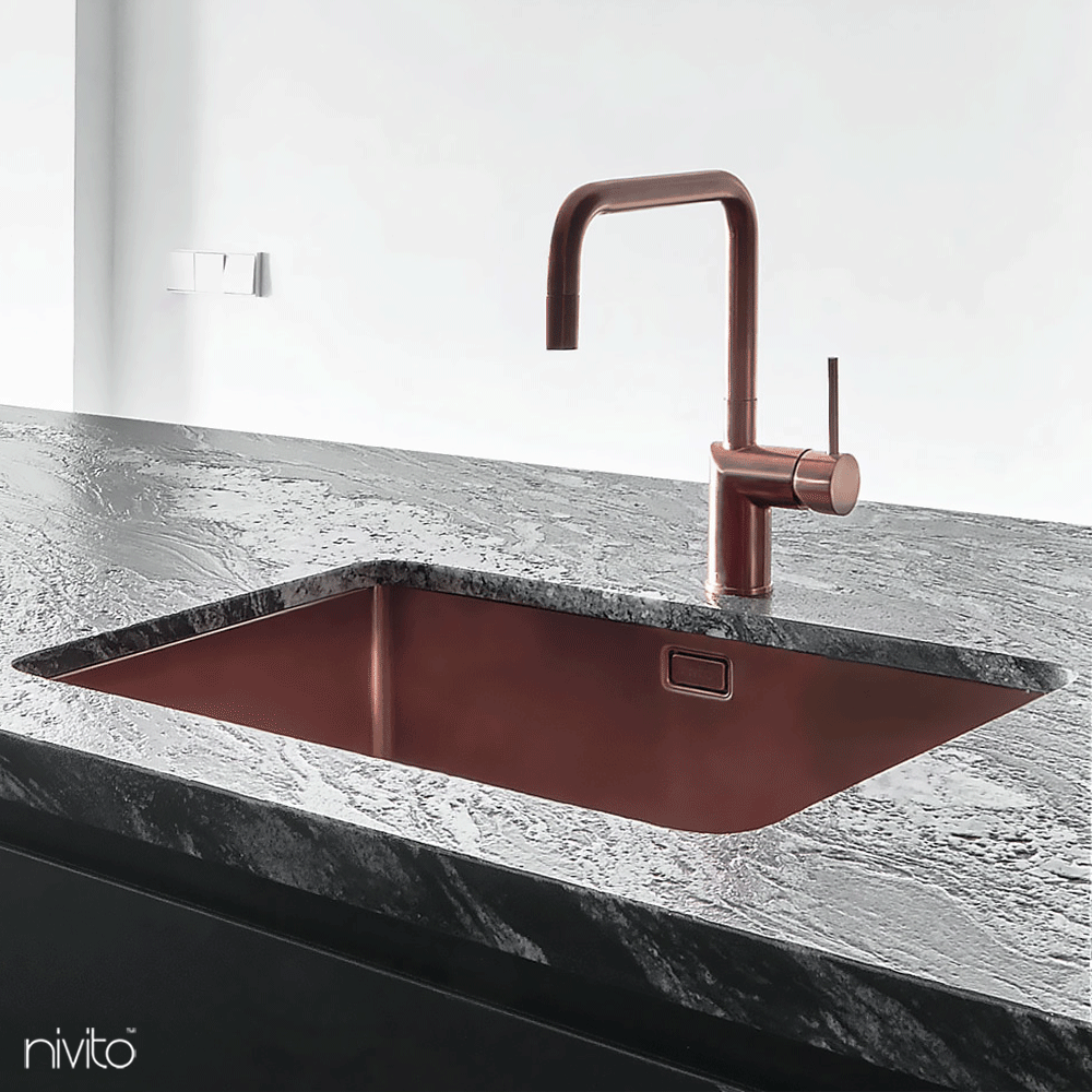 Copper Kitchen Sink - Nivito CU-700-BC