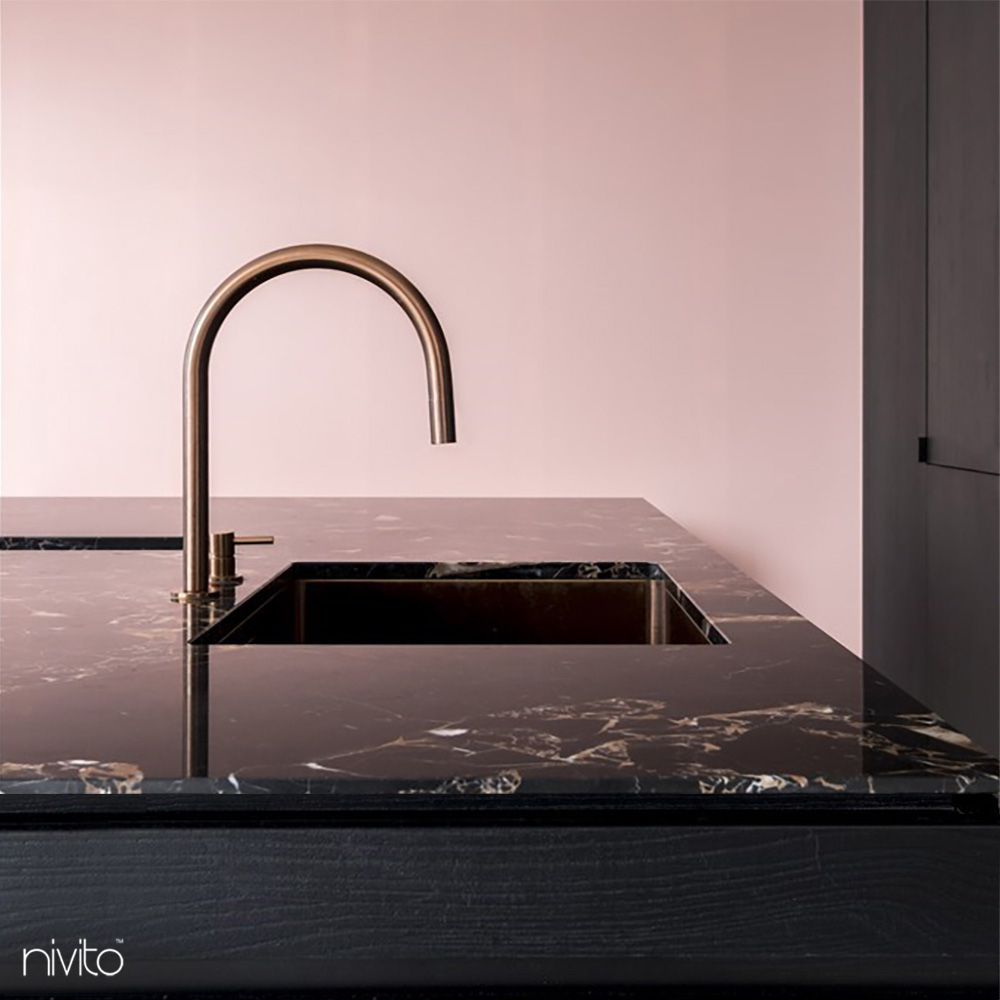 Brass/Gold Kitchen Tap Pullout hose / Seperated Body/Pipe - Nivito RH-140-VI