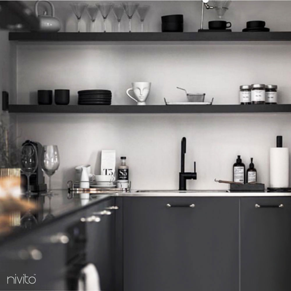 Black Kitchen Mixer Tap - Nivito RH-320