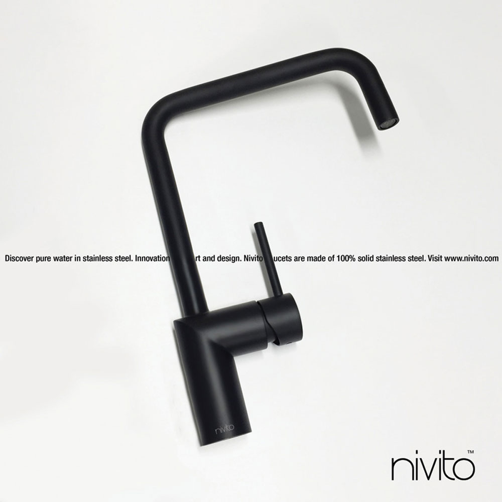 Black Kitchen Mixer Tap - Nivito RH-320