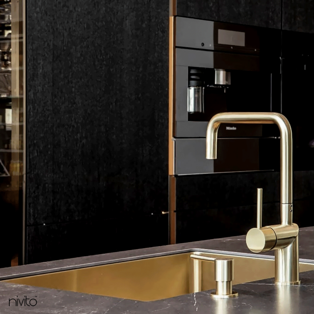 Brass/Gold Kitchen Basin - Nivito CU-500-BB