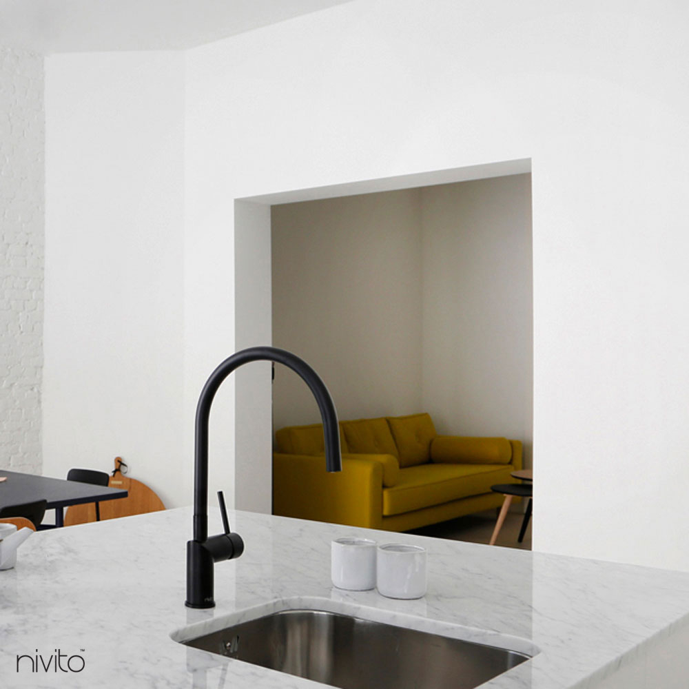 Black Kitchen Tap - Nivito RH-120