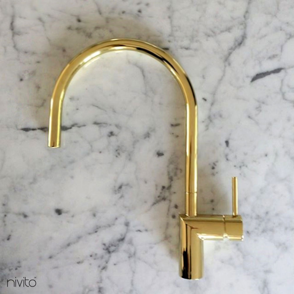 Brass/Gold Kitchen Sink Mixer Tap - Nivito RH-160