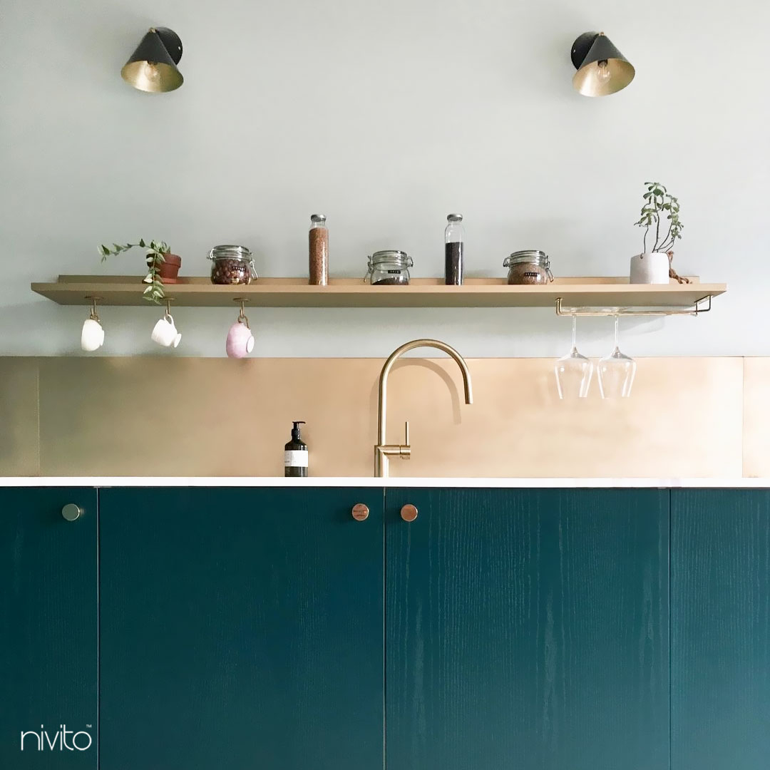Brass/Gold Kitchen Mixer Tap - Nivito RH-140