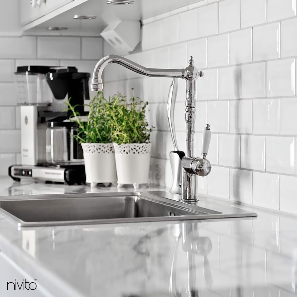 Tapware - Nivito CL-110 White Porcelain handle