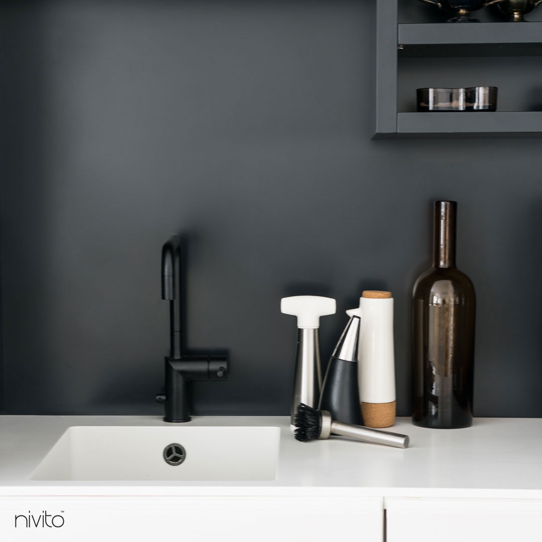 Black Kitchen Sink Mixer Tap - Nivito RH-320