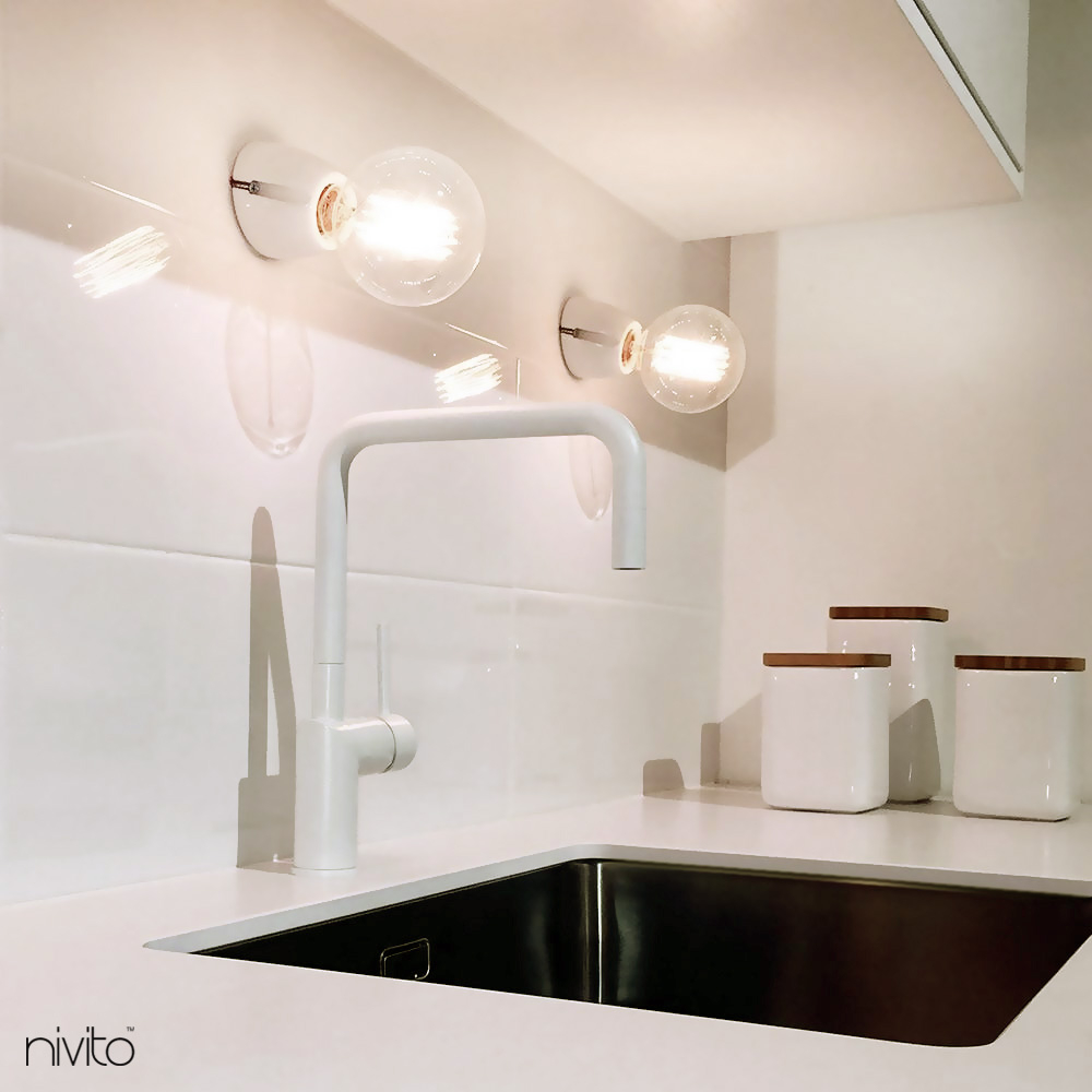 White Kitchen Mixer Tap - Nivito RH-330