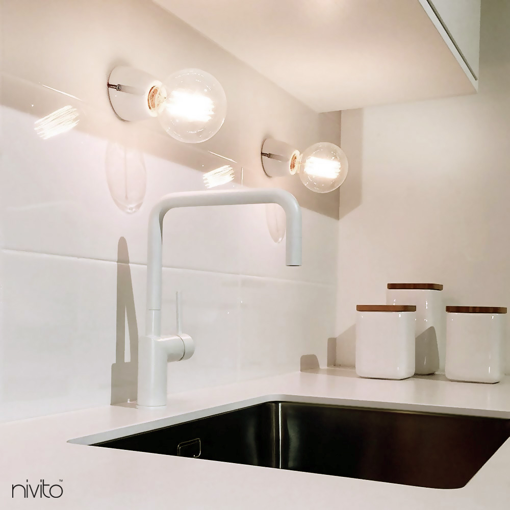 White Kitchen Sink Mixer Tap - Nivito RH-330