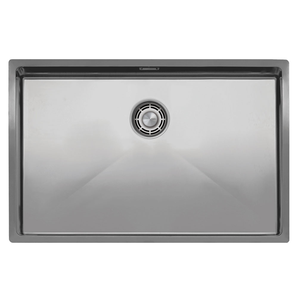 Stainless Steel Kitchen Basin - Nivito CU-700-B Brushed Steel Drain, overflow cover & waste basket included