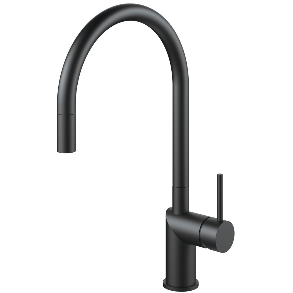 Black Kitchen Sink Mixer Tap Pullout hose - Nivito RH-120-EX