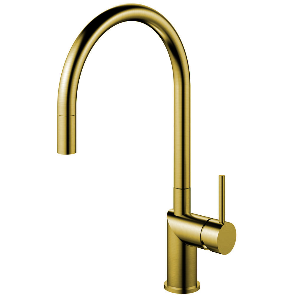 Brass/Gold Kitchen Sink Mixer Tap Pullout hose - Nivito RH-140-EX