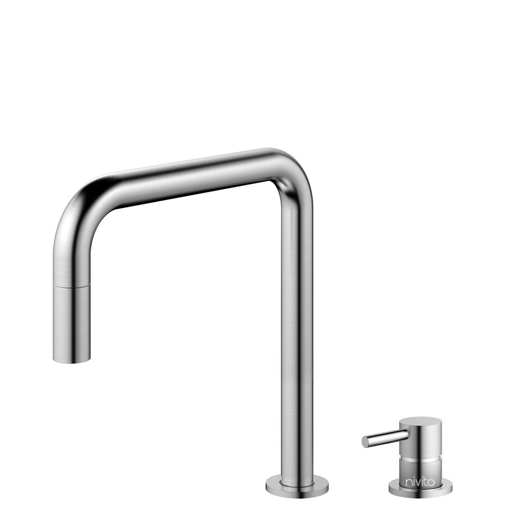 Stainless Steel Kitchen Sink Mixer Tap Pullout hose / Seperated Body/Pipe - Nivito RH-300-VI