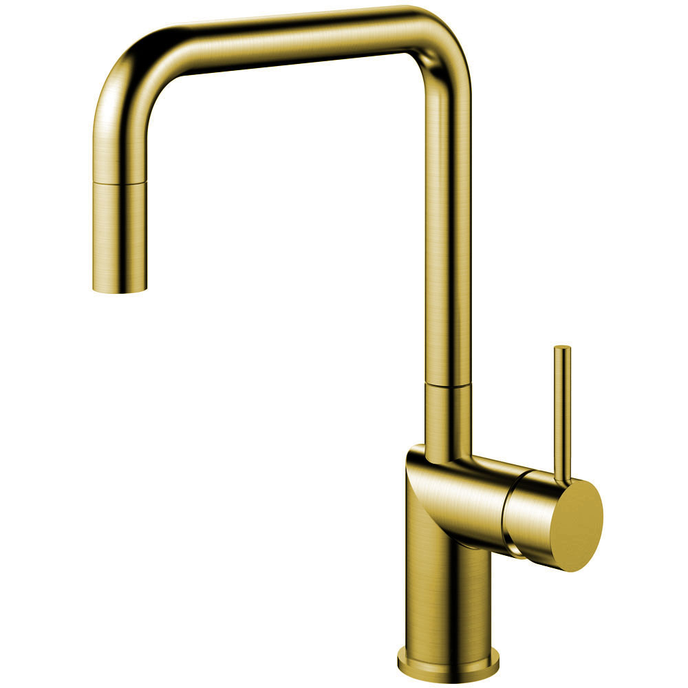 Brass/Gold Mixer Tap Pullout hose - Nivito RH-340-EX