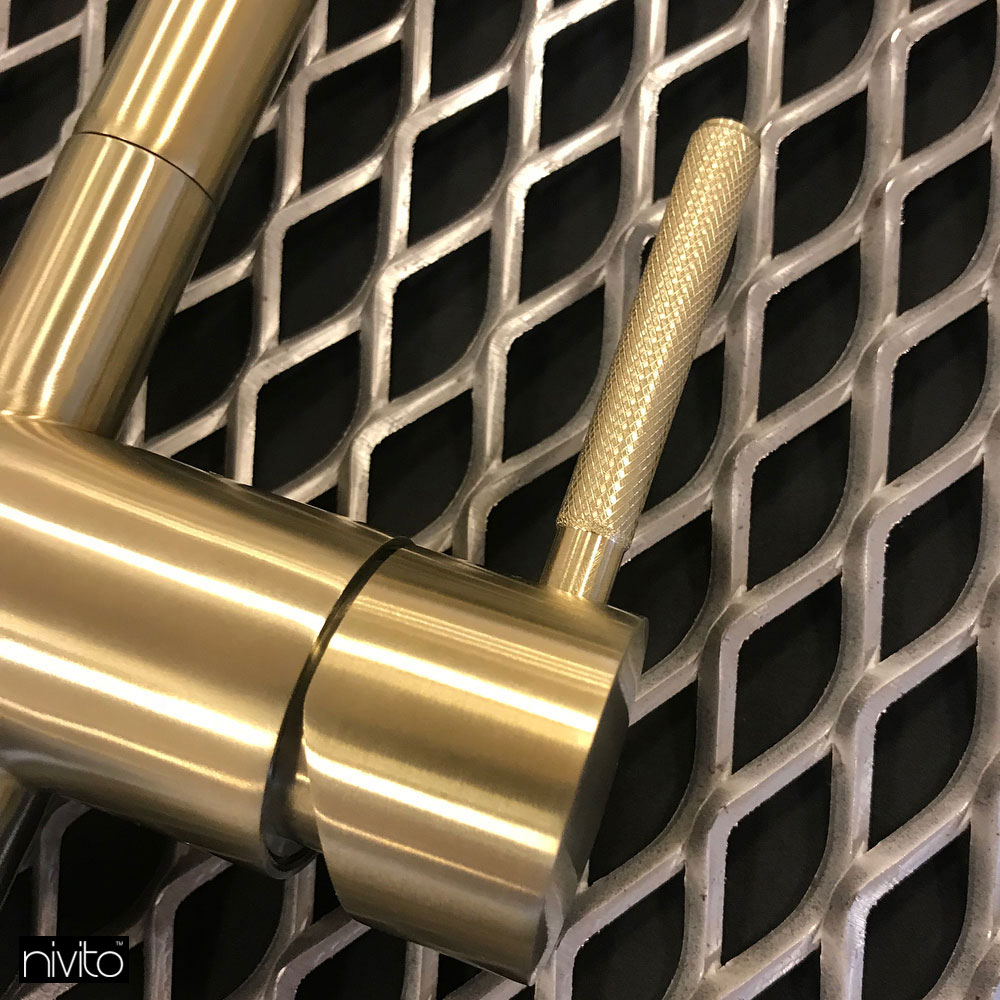Brass/Gold Kitchen Mixer Tap - Nivito RH-340-IN