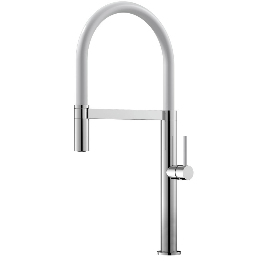 Kitchen Sink Mixer Tap Pullout hose / Polished/White - Nivito SH-310