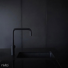 Black Kitchen Mixer Tap Pullout hose - Nivito RH-320-EX