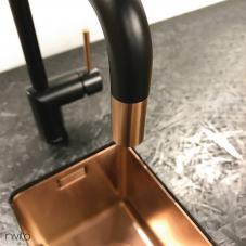Copper Kitchen Mixer Tap Black/Copper - Nivito RH-350-BISTRO