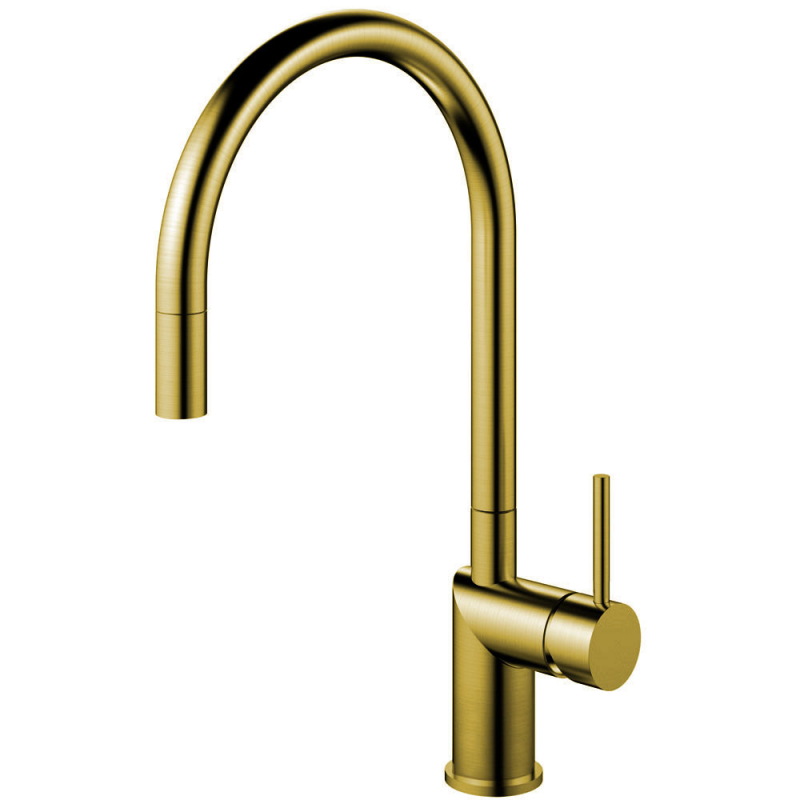 Brass/Gold Kitchen Mixer Tap Pullout hose - Nivito RH-140-EX