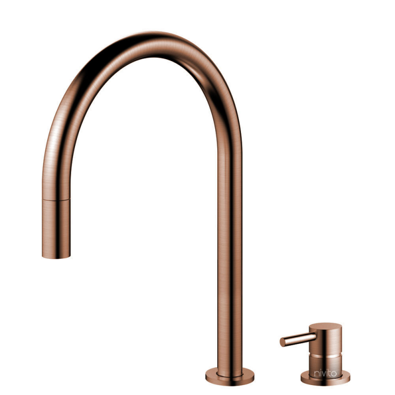 Copper Kitchen Mixer Tap Pullout hose / Seperated Body/Pipe - Nivito RH-150-VI