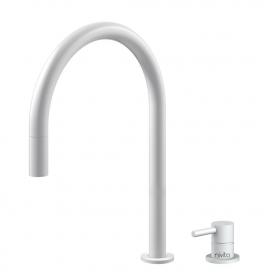 White Kitchen Tap Pullout hose / Seperated Body/Pipe - Nivito RH-130-VI