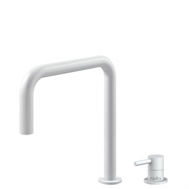 White Kitchen Tap Pullout hose / Seperated Body/Pipe - Nivito RH-330-VI